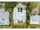 Top-down view of home, showcasing roofline and pool at 3213 Middle St, Sullivans Island, SC 29482