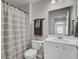 Small bathroom with a shower/tub combo and a white vanity at 496 Oak View Way, Summerville, SC 29483