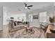 Open-concept living room with a view of the kitchen and dining area at 496 Oak View Way, Summerville, SC 29483