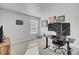 Home office with a standing desk, two monitors, and a window at 496 Oak View Way, Summerville, SC 29483