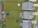 Aerial view of two houses with fenced backyards at 1011 Mossy Rock Dr, Summerville, SC 29485