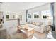 Cozy living room with white sofa and large windows overlooking nature at 1695 Cultivation Lane St # 463, Mount Pleasant, SC 29466