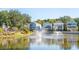 Houses line a pond with water fountains in a community setting at 1695 Cultivation Lane St # 463, Mount Pleasant, SC 29466
