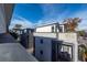 Aerial view of modern townhouses with rooftop decks at 195 Saint Philip St, Charleston, SC 29403