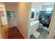 Clean bathroom with a shower/tub combo and updated vanity at 108 Palmetto Blvd, Edisto Beach, SC 29438