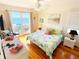 Bedroom with king-size bed and ocean views at 108 Palmetto Blvd, Edisto Beach, SC 29438