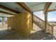 Outdoor shower with wooden enclosure and stairs leading to beach at 108 Palmetto Blvd, Edisto Beach, SC 29438