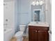 Clean bathroom with white subway tile, a vanity, and a bathtub at 313 Oakbend St, Summerville, SC 29486
