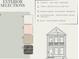 Line drawing of a two-story house showing exterior siding, trim, and door colors at 323 Trailmore Ln, Summerville, SC 29486