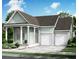 Two-car garage and front porch, light teal siding, and a dark grey roof at 346 Trailmore Ln, Summerville, SC 29486