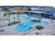 Aerial view of a large, resort-style pool with surrounding lounge chairs at 346 Trailmore Ln, Summerville, SC 29486