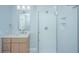 Updated bathroom with a glass enclosed shower and vanity at 738 Olney Rd, Charleston, SC 29414