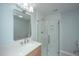Stylish bathroom with a glass enclosed shower and vanity at 738 Olney Rd, Charleston, SC 29414