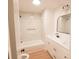 Clean bathroom with white cabinets, marble shower, and new fixtures at 106 Reardon Ave, Walterboro, SC 29488