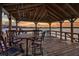 Covered waterfront seating area with sunset view at 122 Cainhoy Landing Rd, Charleston, SC 29492