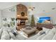 Spacious living room with large TV and Christmas tree at 122 Cainhoy Landing Rd, Charleston, SC 29492