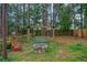 Secluded backyard with a swing and fire pit at 119 Osage Way, Summerville, SC 29483