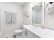 Guest bathroom with single sink vanity and shower at 1216 Fort Dr, Hanahan, SC 29410