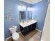Double vanity bathroom with updated fixtures and flooring at 148 Pine Shadow Dr, Goose Creek, SC 29445