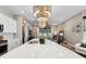 Large kitchen island with white quartz countertop at 213 Oak View Way, Summerville, SC 29483