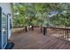 Spacious wooden deck with access to the backyard at 2305 Myrtle St, Edisto Beach, SC 29438