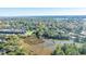 Wide aerial view of neighborhood near water, showcasing autumn colors at 46 Chadwick Dr, Charleston, SC 29407