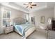 Spacious main bedroom with ceiling fan and ensuite bathroom access at 101 Mary St, Summerville, SC 29483