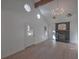 Living room with vaulted ceiling, fireplace, and wood floors at 104 Lewisfield Dr, North Charleston, SC 29418