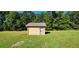 Small utility building in the backyard with metal roof at 3112 Santee River Rd, Saint Stephen, SC 29479