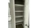 Linen closet with four shelves for storage at 1017 Weeks Ln, Round O, SC 29474