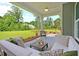 Relaxing covered patio with outdoor furniture and a view of the green backyard at 117 Crosscut Ln, Summerville, SC 29486