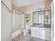 Clean bathroom with white vanity, granite countertop, and shower/tub combo at 1600 Long Grove Dr # 914, Mount Pleasant, SC 29466