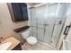 Bathroom featuring a shower, toilet, and dark wood vanity at 7911 Timbercreek Ln # A, North Charleston, SC 29418