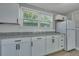 White kitchen cabinets with granite countertops and modern hardware at 2675 Houston St, North Charleston, SC 29405