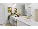 Elegant main bathroom with double sinks, a large mirror, and a walk-in shower at 4312 Cotton Flat Rd, Summerville, SC 29485