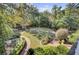 Landscaped backyard with fountain and brick pathway at 208 Sumter Ave, Summerville, SC 29483
