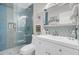 Updated bathroom with a walk-in shower and white vanity at 208 Sumter Ave, Summerville, SC 29483