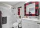 Clean bathroom with shower and white vanity at 208 Sumter Ave, Summerville, SC 29483