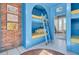 Unique blue bedroom with built-in bunks, exposed brick, and playful decor at 208 Sumter Ave, Summerville, SC 29483