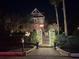 House exterior at night, decorated for the holidays at 208 Sumter Ave, Summerville, SC 29483