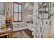 Elegant powder room with unique wallpaper and modern vanity at 208 Sumter Ave, Summerville, SC 29483