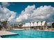 Community swimming pool with a large sundeck and cabanas at 347 Trailmore Ln, Summerville, SC 29486