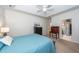 Bright bedroom with carpeted floors, ceiling fan, and ample closet space at 122 North Park Ave, Summerville, SC 29485