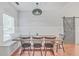 Farmhouse style dining area with wooden table and built in bench at 147 Mcmakin Dr, Summerville, SC 29483