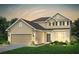 Two story house with beige siding, brown roof, and a two car garage at 147 Royal Cainhoy Way, Huger, SC 29450