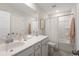 Bathroom with a shower/tub combo and white cabinets at 453 Parish Farms Dr, Summerville, SC 29486