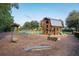 Charming barn-themed playground with swings and climbing structures at 453 Parish Farms Dr, Summerville, SC 29486