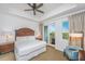 Spacious bedroom with king-size bed and private balcony access at 5804 Palmetto Dr # A-511, Isle of Palms, SC 29451