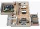 Main floor plan showcasing open living space, kitchen island, and two-car garage at 5876 Hwy 165, Ravenel, SC 29470