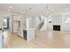 Open concept kitchen with island, stainless steel appliances, and white cabinets at 825 Gentle Breeze Dr, Summerville, SC 29486